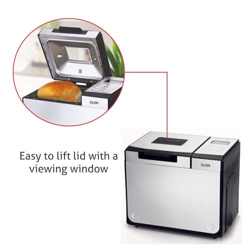 Image of Glen Bread Maker & Atta Kneader Fully Automatic 12 Pre-Set Functions Electronic Control Panel, 615W Silver (3034) 2 Years Warranty