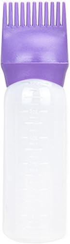TULOBI Botella aplicadora de peine de raíz con escala graduada, aplicador de aceite para teñir el cabello, coloración del cabello, esencial para