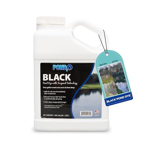 Black Pond Dye with Suspend Technology for Black Lake, 1 Gallon, Water-Soluble Dye for Aesthetic Water Depth, Made in USA
