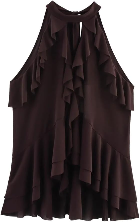 Women's Irregular Layered Bow Backless Top