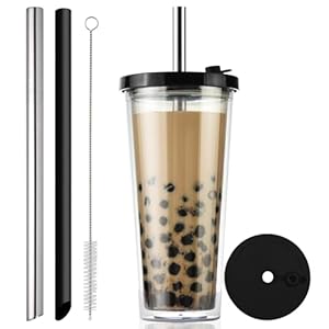 VITEVER Bubble Tea Glas 24oz Schwarz