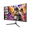 ZZA Monitor curvo para juegos de 32 pulgadas, pantalla VA 4K UHD (3840 x 2160), inmersión 1500R, frecuencia de actualización de 144 Hz/160 Hz, pantalla de computadora avanzada, compatible con AMD