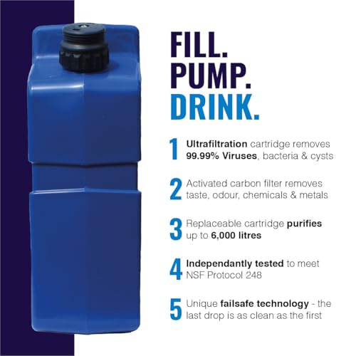 LIFESAVER® Jerrycan | Water Purifier - up to 20,000 Litres | Camping, Overlanding, Vanlife, Caravanning & Emergency Preparedness (Blue) - Image 2