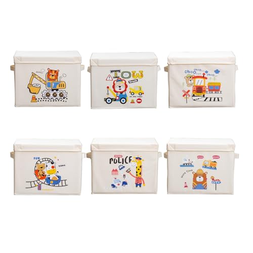 Bacs de rangement pour étagères à cubes pliables motif animaux