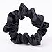 Amazon Basics Satin Scrunchies Black Hair Ties, Pack of 8