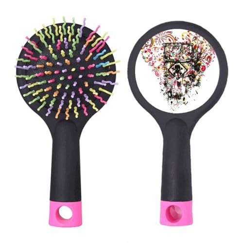 Brosse à cheveux démêlante anti-casse à coussin d'air imprimé street art