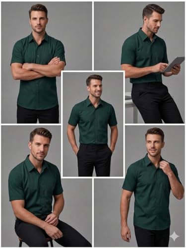Image of Appel Touch Men's Cotton Blend Formal Shirt Half Sleeves