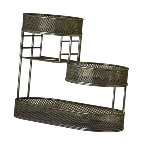Soporte rústico para frutero negro de 3 niveles, ideal para desayunos familiares 4