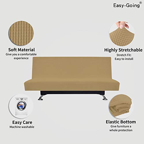 Image of Easy-Going Stretch Large Futon Slipcover Armless Futon Cover Golden