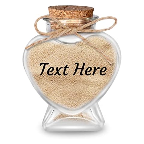 Dinikally Personalised Honeymoon Sand Keepsake Jar with Text Gift for Wedding Engagement Travel Cover