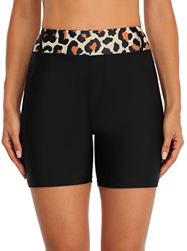 Shorts de banho femininos da ATTRACO, Leopard Printed-2, Large
