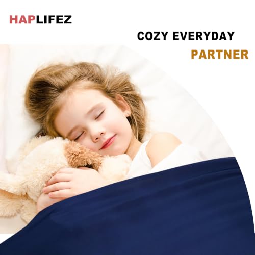 Image of Sensory Bed Sheet, Weighted Blanket with Compression Sheet - Breathable, Stretch Fit, Lightweight Calming Sleep Blanket, Dark Blue, 54 inchx60 inch