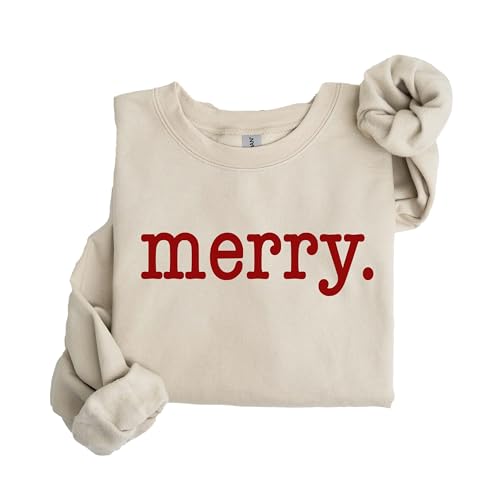 Merry Christmas Sweatshirt – Cozy Holiday Pullover, Simple Xmas Sweater, Minimalist Festive Gift for Winter