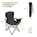 Pacific Pass Quad Camp Chair w/ Built-In Cooler and Cup Holder, Includes Carry Bag - Navy/Gray