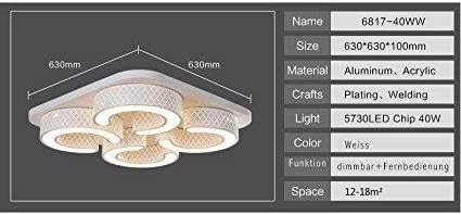 Ry Modern Led Wall Light Ceiling Light Dimmable Remote Control (24W-White / 48W-White), 48W,White