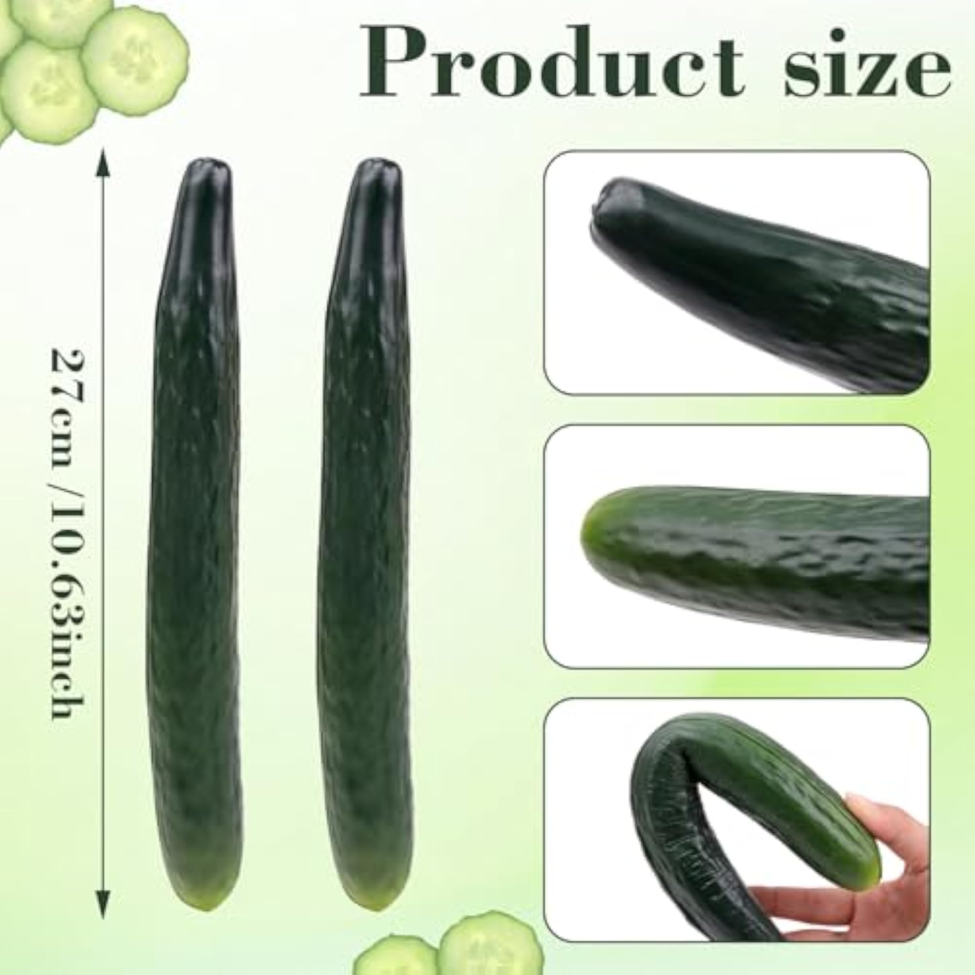 2pcs Soft PU Artificial Cucumber Decoration
