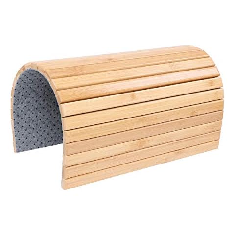 7Penn Natural Bamboo Sofa Armrest - Anti-Slip Couch Coaster, Drink Holder Armrest Table for Squared Edge Armrests Cover