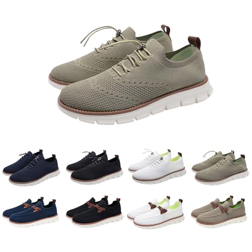Men's Casual Loafers Knit Mesh Breathable Walking Shoes,Lightweight Lace Up Arch Support Jogging Sneakers,Non-Slip Soft Sole Comfortable Shoes for Summer Outdoor Travel4