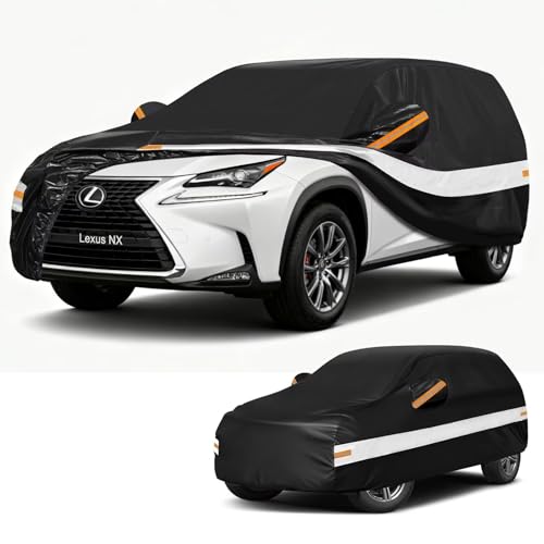 Image of 10 Layers SUV Car Cover Custom Fit for Lexus NX (2014-2026) NX250, NX300, NX350, Waterproof All Weather for Automobiles, Outdoor Full Cover Sun Dust Rain Protection with Cotton. Black