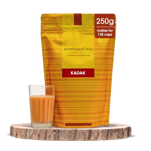 Image of Sammvaad Premium Kadak CTC Chai - 250g | Strong & Aromatic Assam Tea | Graded CTC Tea for Rich Flavor | Makes 135 Cups | Freshness Sealed Pack