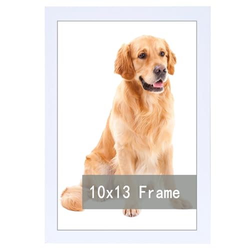 RUN HELIX 10x13 Picture Frame White for Wall Hanging, Wall Mounting Horizontally or Vertically, 10 x 13 Wall Gallery Poster Photo Frame with Durable Shatter Resistant Plexiglass, 1 Pack, Whi
