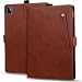 LMFULM® Hülle für Apple iPad Pro 12,9 3rd/4/5/6th Gen 2018-2022 (12,9 Zoll) PU Lederhülle Schlanke Leichte Tasche Knopf Stil Holster mit Ständer Geschäftlich Brieftasche Schutzhülle Braun