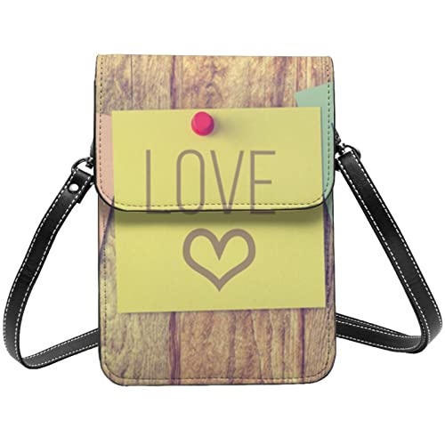 Sac à bandoulière noir en cuir PU pour femmes et filles avec message inspirant de taille unique