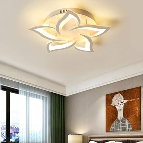 Lampe de plafond LED moderne dimmable avec télécommande et design de pétales - 3