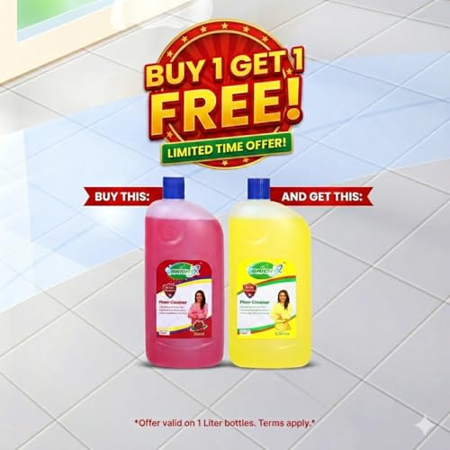 Image of BrightX Floor Cleaner 1L Combo | Pack Of 2 | Floral & Citrus | Kills Germs & Removes Tough Dirt | Long Lasting Fresh Fragrance