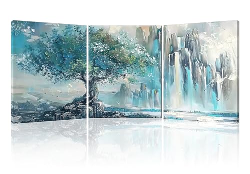 Piy Painting 3Pcs Abstract affiche decoration murale, Paysages naturels tableau decoration murale Salon, Impression Sur Toile Décoration, Tableaux Déco...