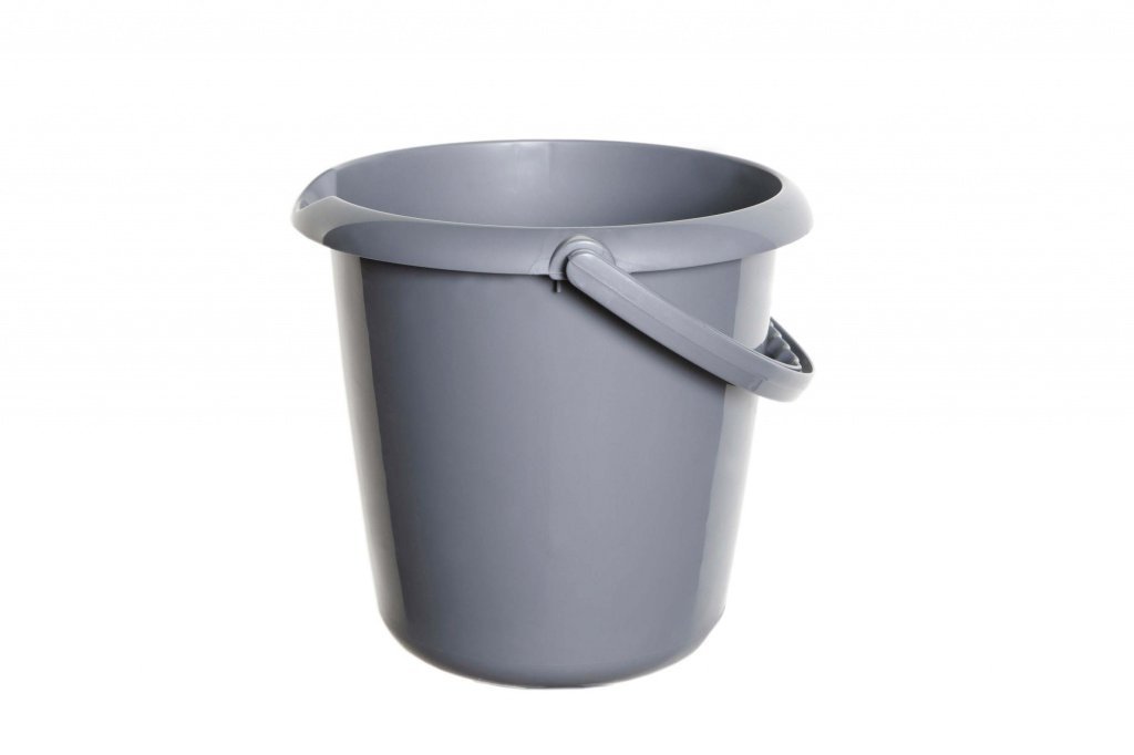 Whitefurze Grey 5L Bucket Cream 25Cm X 22Cm X 25Cm