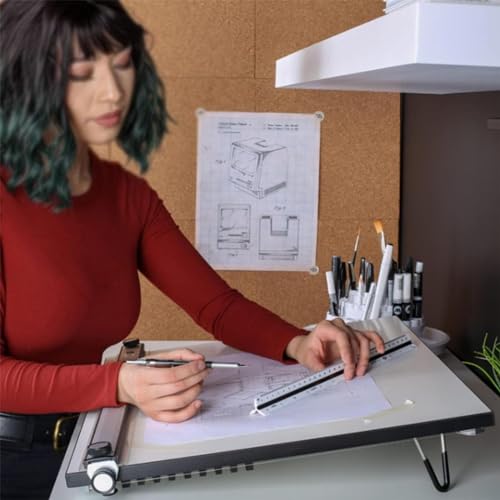 Tavolo da disegno regolabile con righello e striscia magnetica per architetti e designer