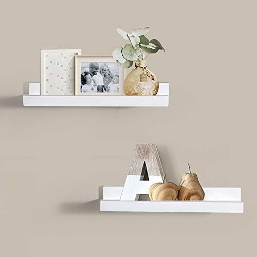ZGZD Picture Ledge Wall Shelf for Photo Frame Display Floating Shelves, 4-inch Deep (36 Inch, White)