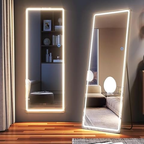 LVSOMT Full Length LED Mirror with Lights Cover