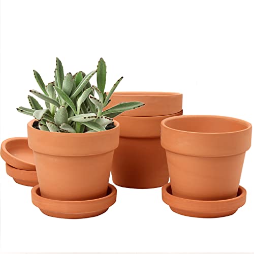Oairse 4 Mini Macetas De Terracota De 13 X 13 Cm Con Plato Y Orificio De Drenaje, Maceta Con Bandeja, Maceta De Terracota Para Plantas De Interior Al Aire Libre, Regalo De Boda Oairse 4 Mini Macetas De Terracota De 13 X 13 Cm Con Plato Y Orificio De Drenaje, Maceta Con Bandeja, Maceta De Terracota Para Plantas De Interior Al Aire Libre, Regalo De Boda