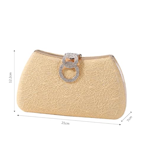 Image of Dreubea Women's Fashion Evening Bag Rhinestone Decrated Clutch Handbag with Chain