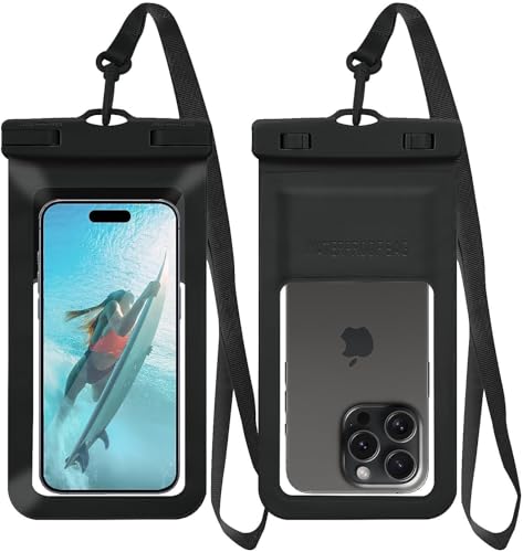 MOLOPPO Waterproof Phone Pouch/Case Dry Bags for iPhone 17 16 Pro Max/iPhone 15 Pro/14/13 for Samsung LG, IPX8 Cellphone Dry Bag Beach Cruise Ship Essentials, 1 Pack-Black-8.3″