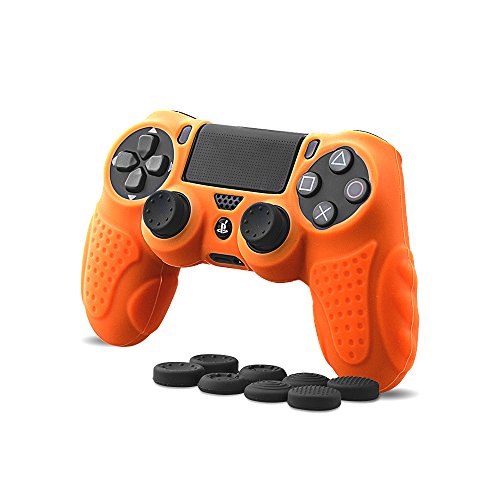 CHIN FAI PS4 Funda para Cubrir el Mando de PS4 con 4 Grips para Pulgares, Funda Antideslizante de Silicona, Carcasa Protectora para Mando de Sony PS4 / Slim/Pro
