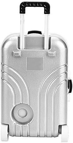 Vista 7 de Asixxsix Maleta de viaje de mini muñecas - Caja de equipaje con ruedas para muñecas (plateada)