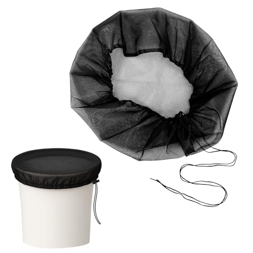 Rain Barrel Net Cover Mesh Cover for Rain 95 cm Adjustable Rainly Barrel Covers Water Butt Covers Mesh for Outdoor Garden Rain-Buckets