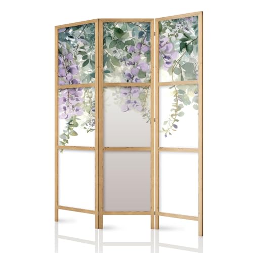 framed concept - Paravent séparateur de pièce en bois 135x172 cm, 3 parties, unilatéral, style oriental