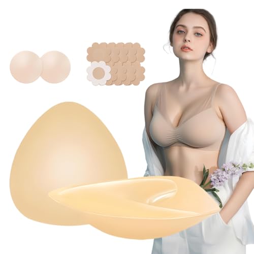 Double Sided Sticky Bra Inserts Reusable Push Up Lift Self-Adhesive Pads for Strapless, Bikini, Swimsuit, and Sports Bras