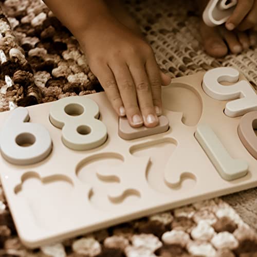 Image of Ali+Oli Baby Soft Silicone Number Puzzle Toys for Toddlers (11 Piece Set) - Montessori Learning Puzzle - Silicone Number Shape Sorter Toy