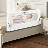 UPGOGO Folding Bed Rail for Toddlers,Baby Bed Rail Guard with Reinforced Anchor Safety System,Fit Bunk,Full Size,Queen,King,Twin(White,43"x23.6")