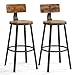 Price comparison product image VASAGLE Bar Stools Set of 2, Kitchen Breakfast Bar Chairs, with Backrest, Steel Frame, 73 cm Tall Seat, Easy Assembly, Industrial Style, Rustic Brown and Black LBC026B01V1