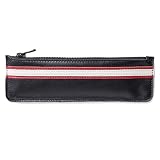 Estuche de piel Dainese Settantadue Pen Case, Negro/Rojo, Talla N