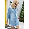 Women-Denim-Shirt-Dresses-Long-Sleeve-Distressed-Jean-Dress-Button-Down-Casual-Tunic-Top Zilcremo Women Denim Shirt Dresses Long Sleeve Distressed Jean Dress Button Down Casual Tunic Top Lightblue L