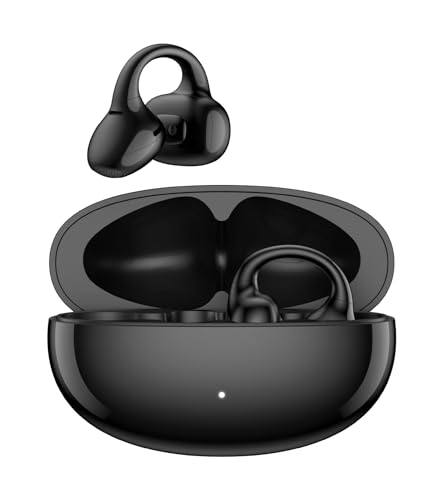 Image of Edifier LolliClip Open-Ear True Wireless Earbuds, Bluetooth 5.4, Hi-Res LDAC, Adaptive ANC, Health Monitoring, Spatial Audio, Interchangeable Design, Multipoint, App Control, IP56, Black