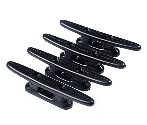 Thorn Marine Boat Nylon Cleat 4 Inch Kayak Black 2 Holes Small Size Pack of 4