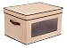 Internet's Best Storage Box with Window | Durable Storage Bin Basket Containers with Lids and Handles | Clothes Nursery Toys Organizer | Brown (Beige)
